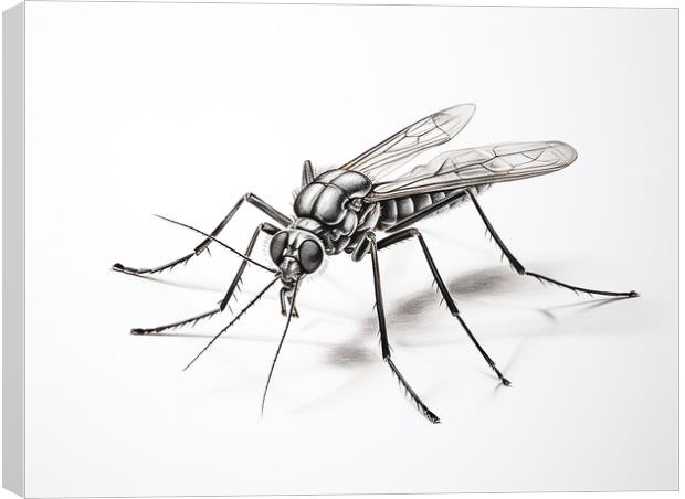 Mosquito Drawing Canvas Print by Steve Smith