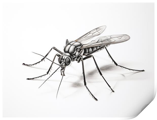Mosquito Drawing Print by Steve Smith