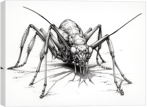 Assassin Bug Drawing Canvas Print by Steve Smith