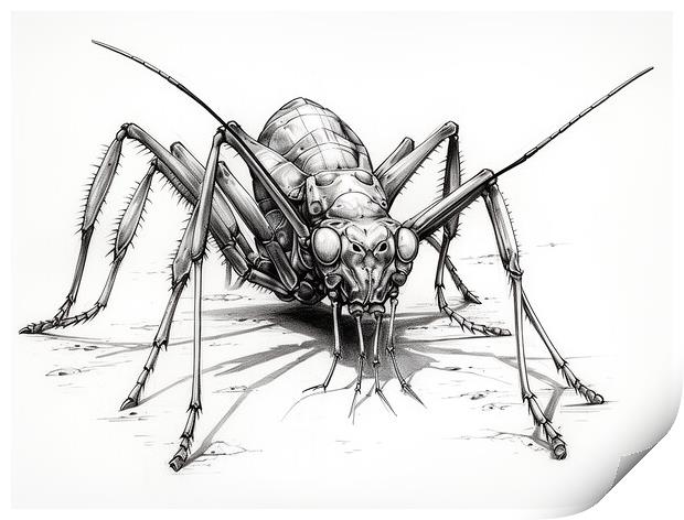 Assassin Bug Drawing Print by Steve Smith