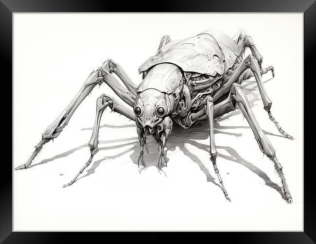 Assassin Bug Drawing Framed Print by Steve Smith