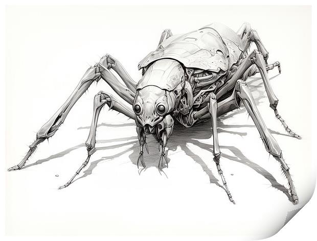 Assassin Bug Drawing Print by Steve Smith