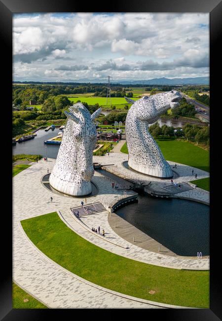 Kelpies Sculpture Falkirk Framed Print by Apollo Aerial Photography
