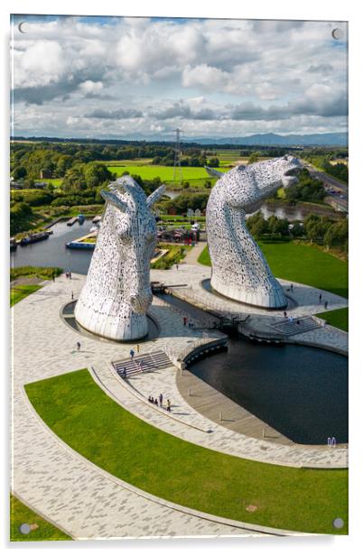 Kelpies Sculpture Falkirk Acrylic by Apollo Aerial Photography