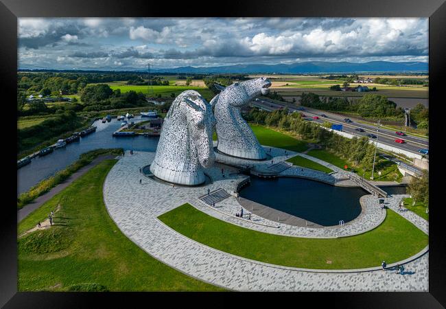 The Kelpies Framed Print by Apollo Aerial Photography