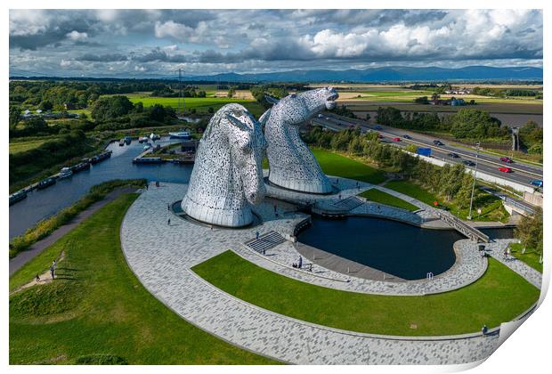 The Kelpies Print by Apollo Aerial Photography