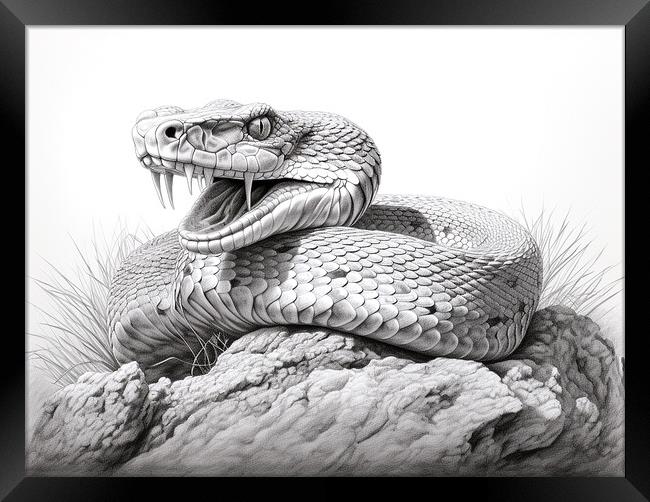 Saw Scaled Viper Drawing Framed Print by Steve Smith