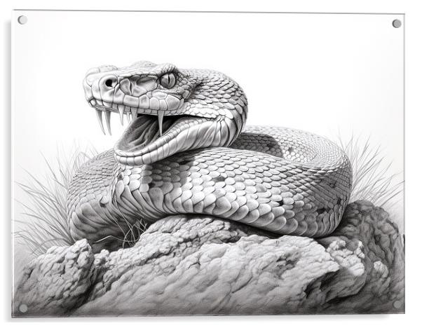 Saw Scaled Viper Drawing Acrylic by Steve Smith