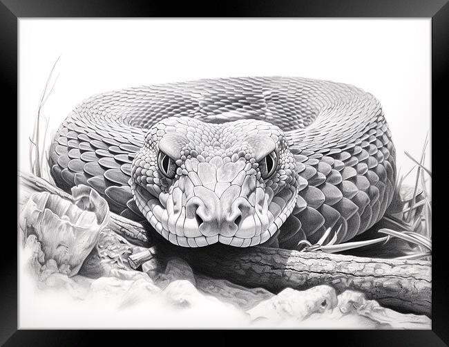 Saw Scaled Viper Drawing Framed Print by Steve Smith