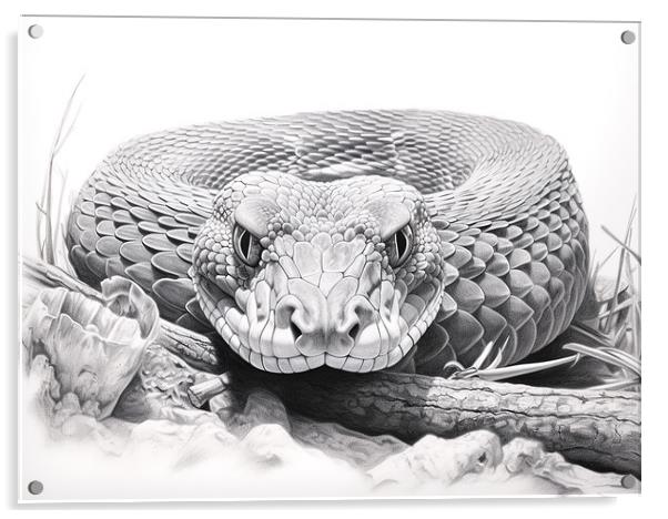 Saw Scaled Viper Drawing Acrylic by Steve Smith