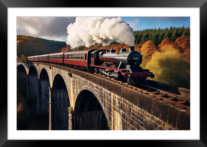 Steam train  Framed Mounted Print by CC Designs
