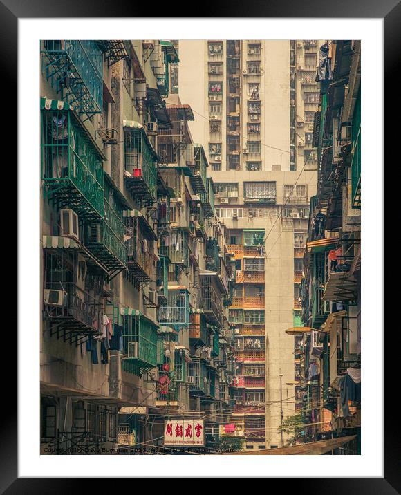 Backstreets of Macau Framed Mounted Print by Dave Bowman