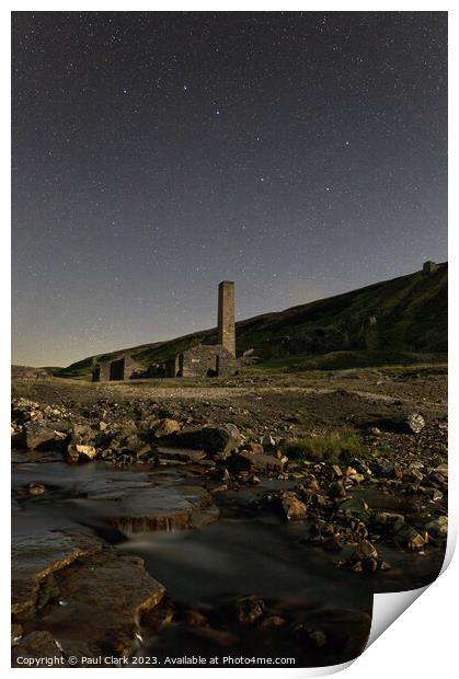 Moonlit Mill under the Stars - Swaledale Print by Paul Clark