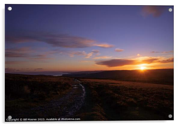 Sunrise on Exmoor Acrylic by Bill Moores