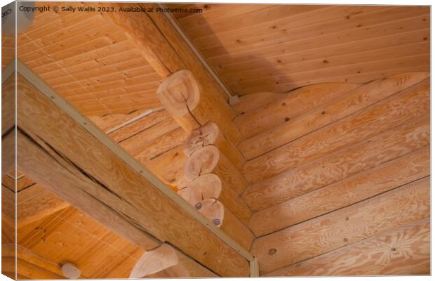 log cabin ceiling Canvas Print by Sally Wallis