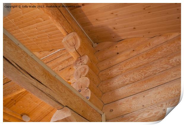 log cabin ceiling Print by Sally Wallis