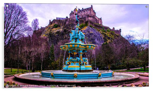 Ross Fountain in Edinburgh Acrylic by Richard Fairbairn