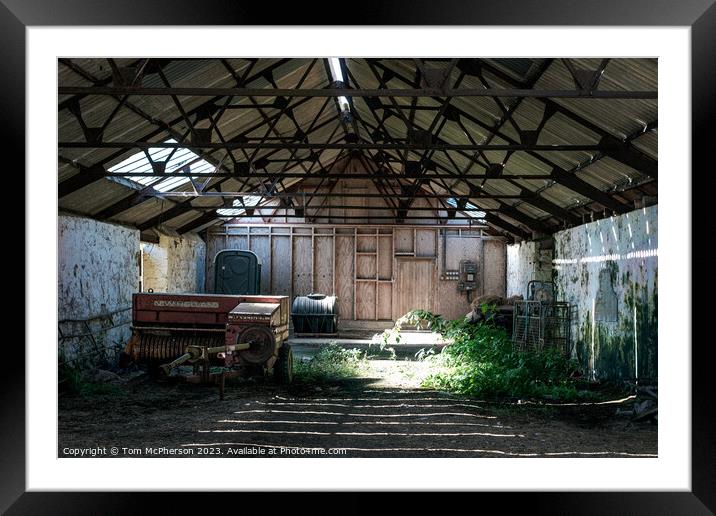 Enduring Echoes: Vintage Agricultural Relic Framed Mounted Print by Tom McPherson