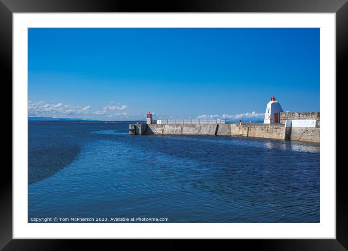 Serene Summer at Burghead Pier Framed Mounted Print by Tom McPherson