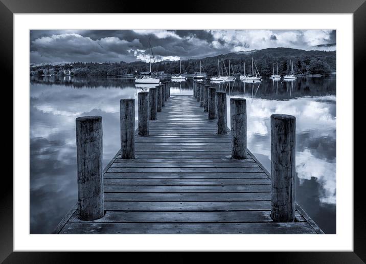 Lake District Reflections, Ambleside Boat Jetty Framed Mounted Print by Tim Hill