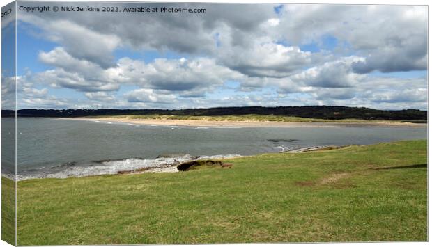Across the River Ogmore Estuary to Newton Beach So Canvas Print by Nick Jenkins