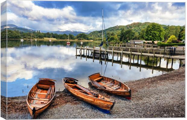 Ambleside Rowing Boats, Lake Windermere, The Lakes Canvas Print by Tim Hill