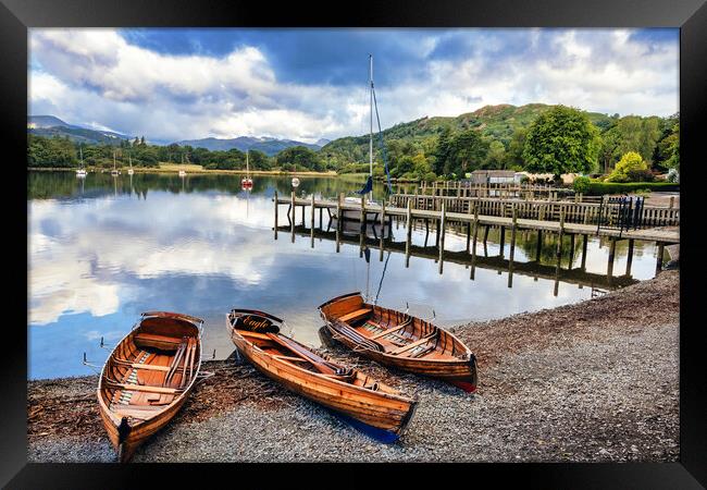 Ambleside Rowing Boats, Lake Windermere, The Lakes Framed Print by Tim Hill