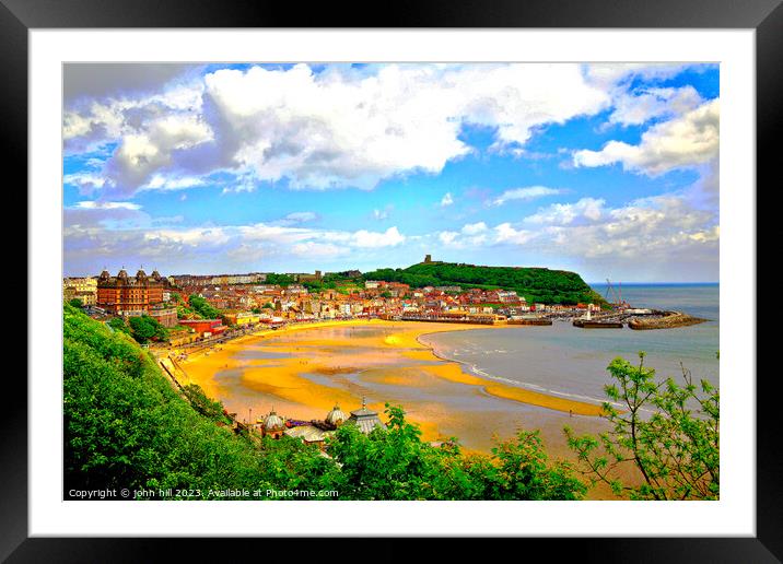 Scarborough's Serenity: Low Tide Revealed Framed Mounted Print by john hill