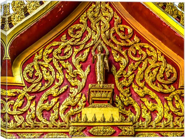 Buddha Decoration Temple Wat That Sanarun Bangkok Thailand Canvas Print by William Perry