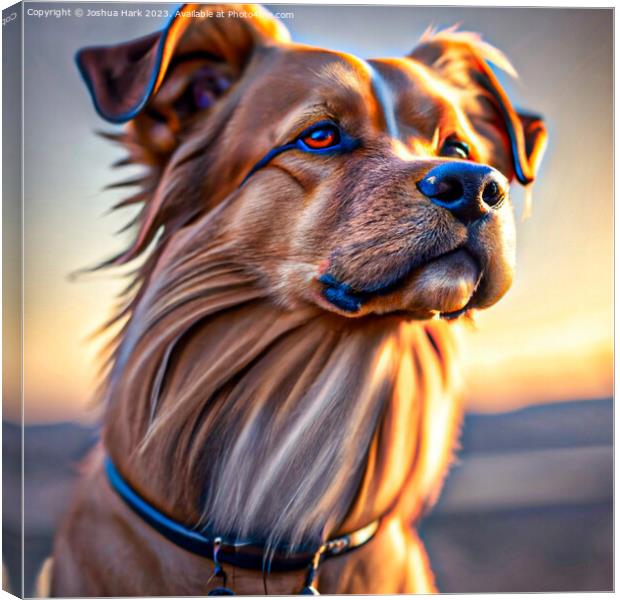 An Ai Up Close Shot Of A Dog Canvas Print by Joshua Hark