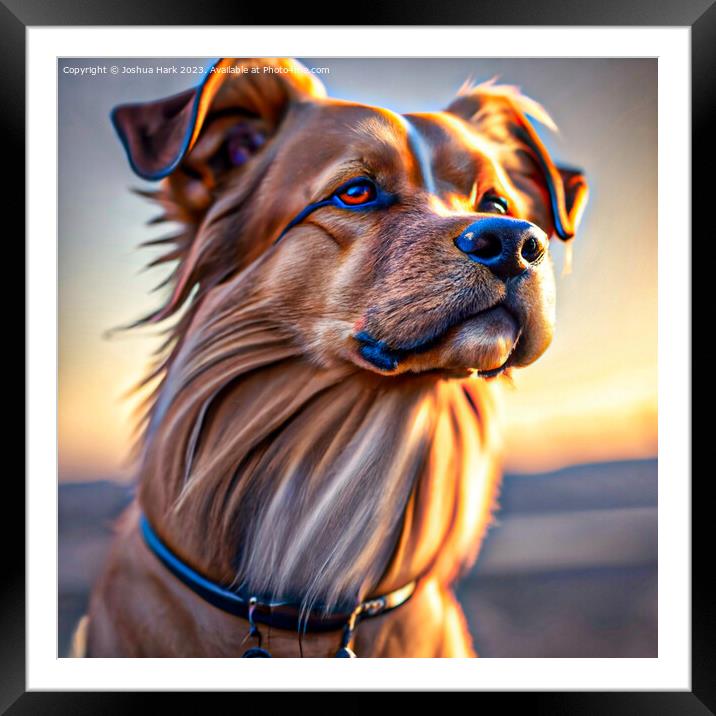 An Ai Up Close Shot Of A Dog Framed Mounted Print by Joshua Hark