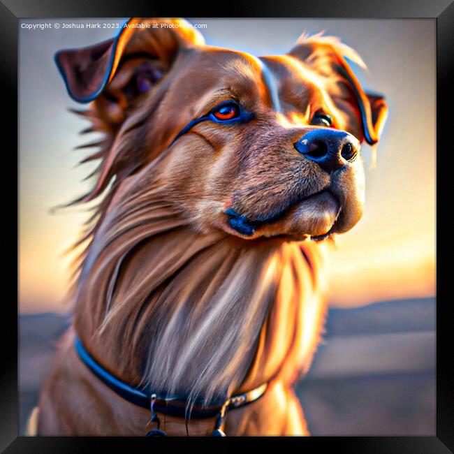 An Ai Up Close Shot Of A Dog Framed Print by Joshua Hark