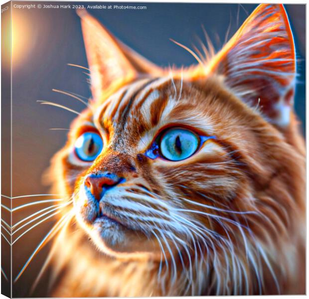 An Abstract AI Cat Close Up Canvas Print by Joshua Hark