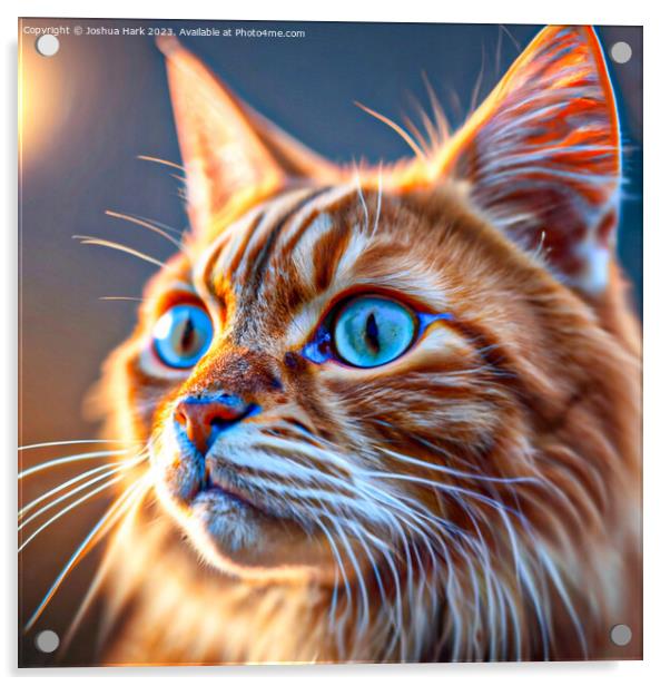 An Abstract AI Cat Close Up Acrylic by Joshua Hark