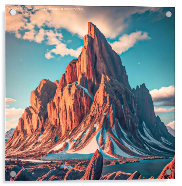 An Abstract AI Image Of A Beautiful Rocky Mountain Acrylic by Joshua Hark