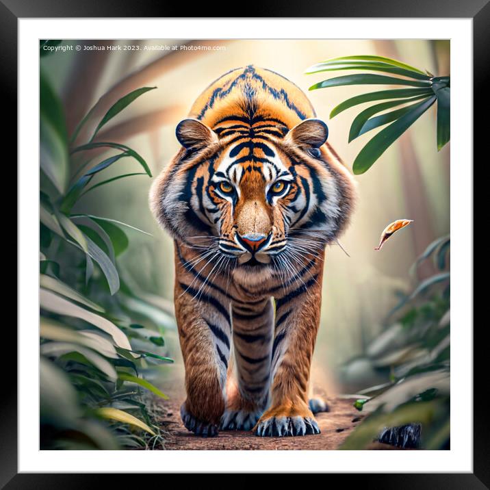 A Close Up Shot Of An AI Tiger  Framed Mounted Print by Joshua Hark