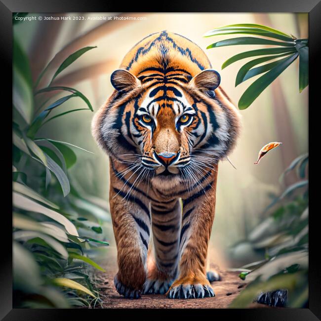 A Close Up Shot Of An AI Tiger  Framed Print by Joshua Hark
