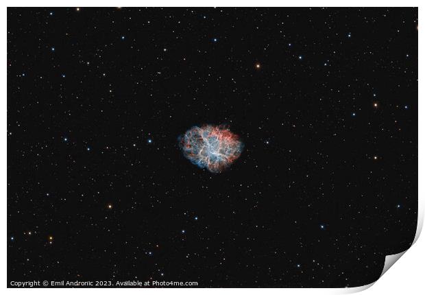 Crab Nebula, a supernova remnant Print by Emil Andronic