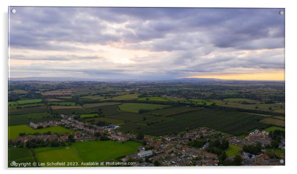 Somerset's Stormy Sky Spectacle Acrylic by Les Schofield