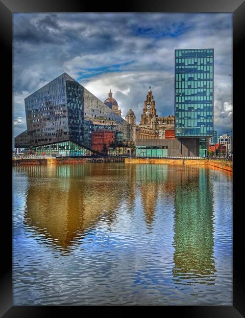 Canning Dock Reflections, Liverpool  Framed Print by Darren Galpin