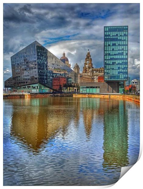 Canning Dock Reflections, Liverpool  Print by Darren Galpin
