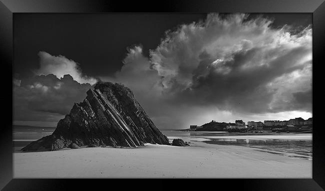 Goscar Rock Tenby Framed Print by Creative Photography Wales