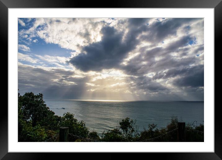 Cloud formation and sun Framed Mounted Print by Irene Sosnowski