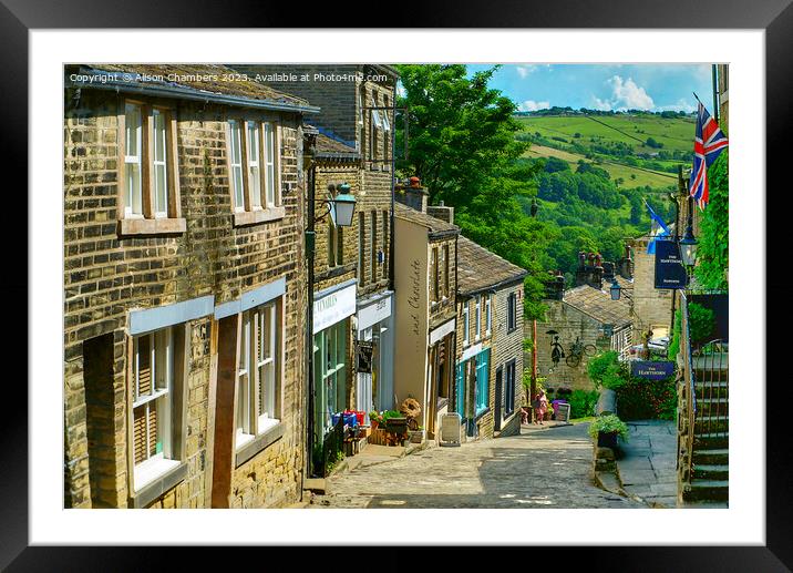Haworth In West Yorkshire  Framed Mounted Print by Alison Chambers