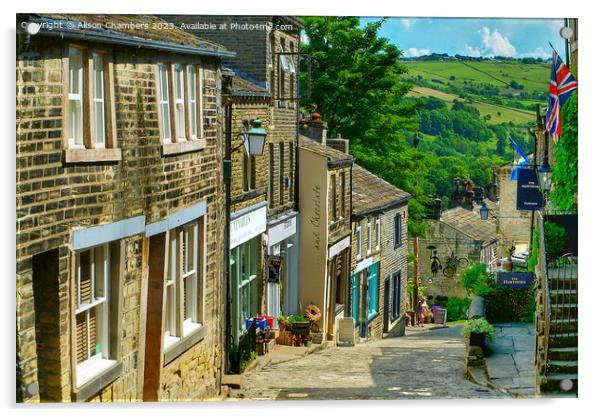 Haworth In West Yorkshire  Acrylic by Alison Chambers