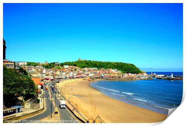 Vintage Scarborough Bay Panorama Print by john hill