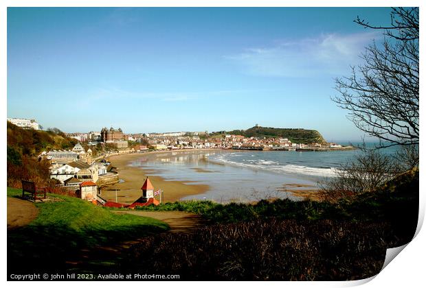 Springtime Splendour of Scarborough's South Bay Print by john hill