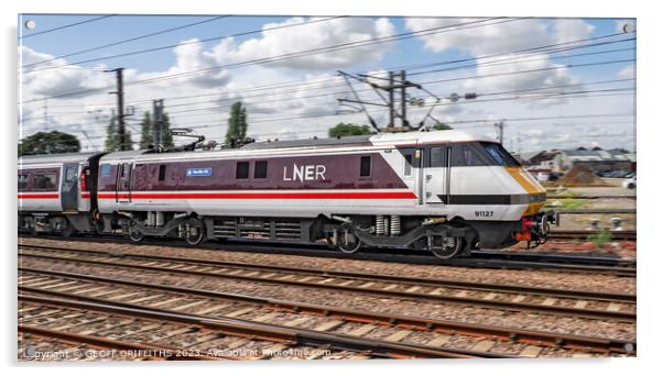 LNER 91127 Doncaster Acrylic by GEOFF GRIFFITHS
