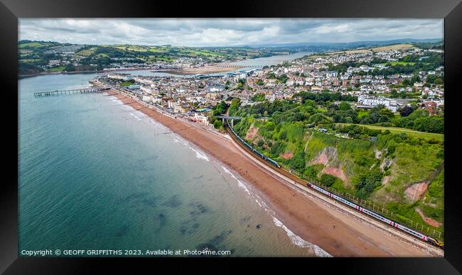 Pssing trains Teignmouth Framed Print by GEOFF GRIFFITHS