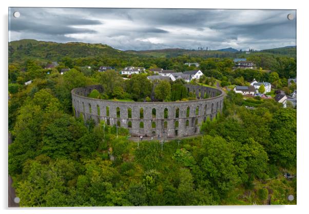 McCaigs Tower Oban Acrylic by Apollo Aerial Photography